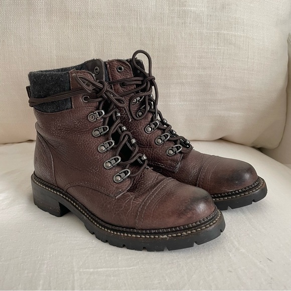 Frye Brown Leather Winter Combat Boot - Picture 5 of 11